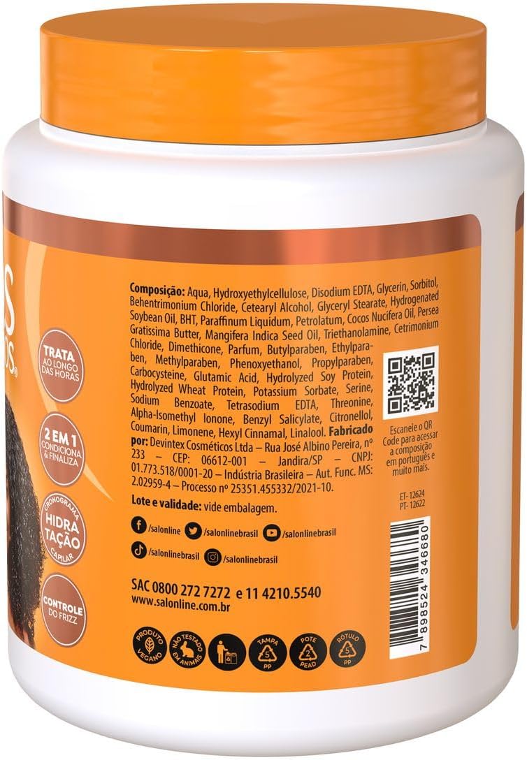Salon Line - Activador de Rizos SOS Cachos - Definición y Nutrición con Aceite de Mango -1000 gr