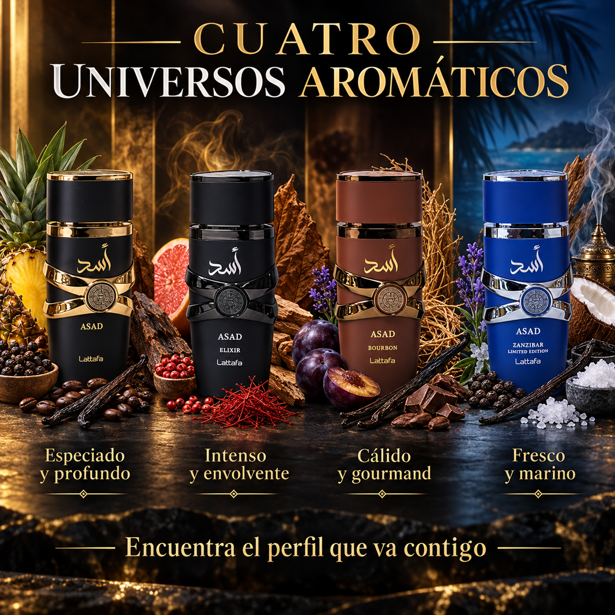 Lattafa – Set de Perfumes para Hombre Asad Collection 4 x 25 ml