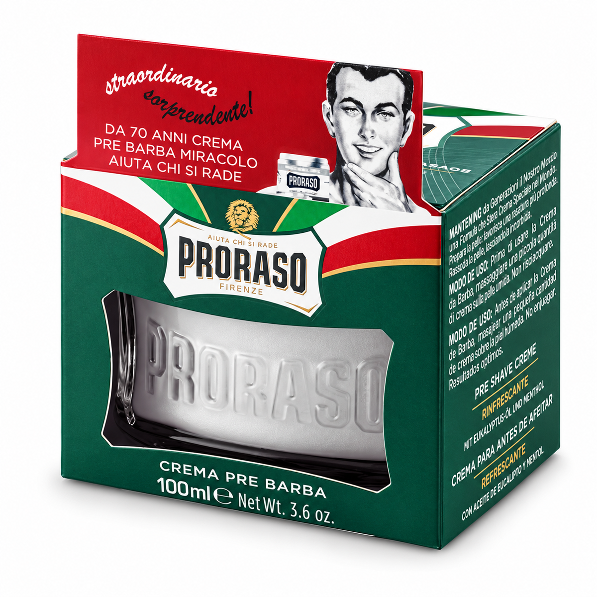 Proraso – Crema pre afeitado refrescante con mentol y eucalipto 100 ml