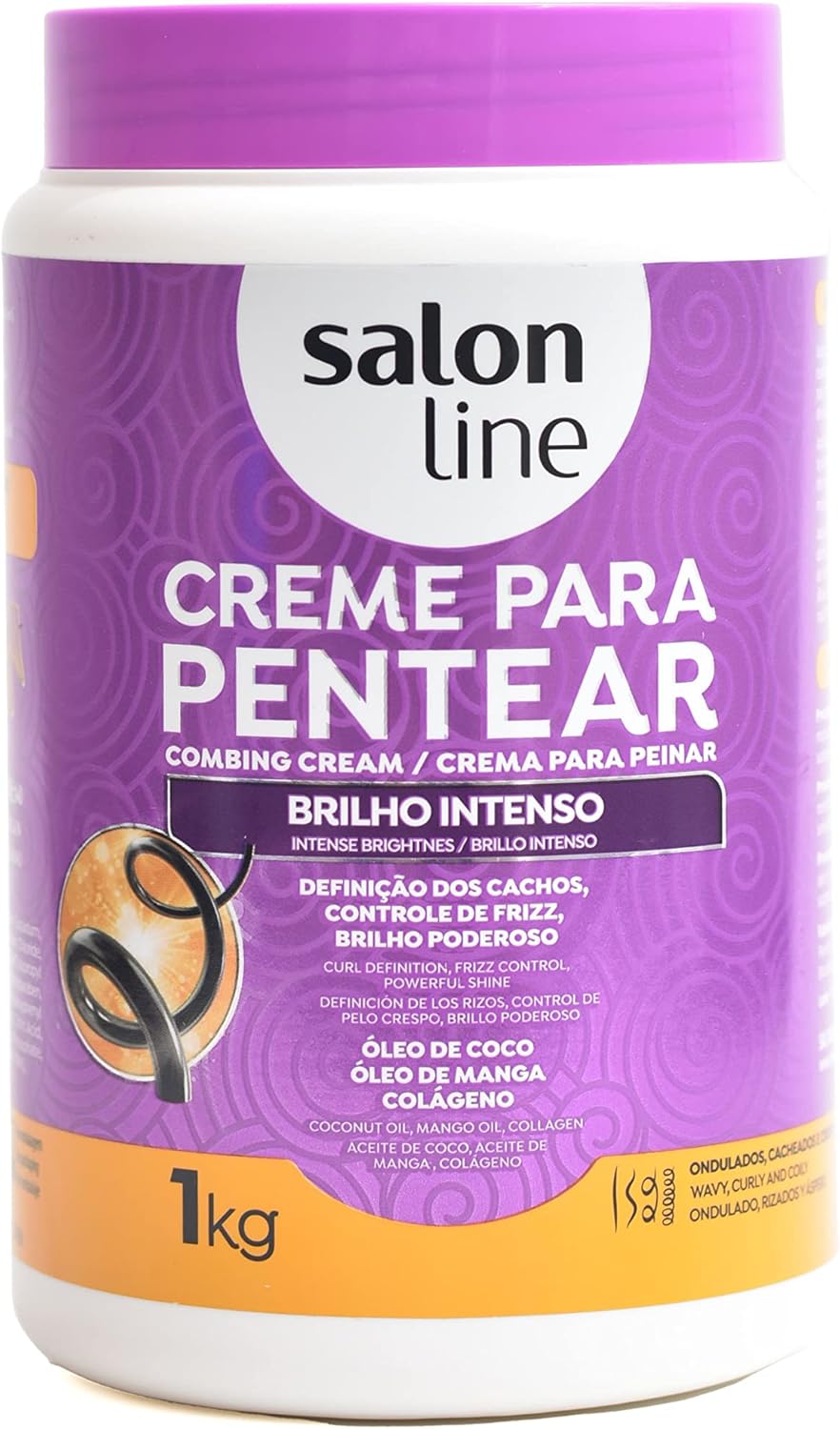 Salon Line - Crema de Peinar SOS Cachos - Brillo Intenso y Definición - Hidratación Profunda - Control del Frizz - Uso Diario, 1000 gr