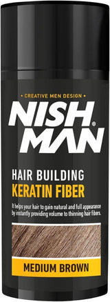 NISHMAN Hair Building Keratin Fiber - Marrón Medio 21g