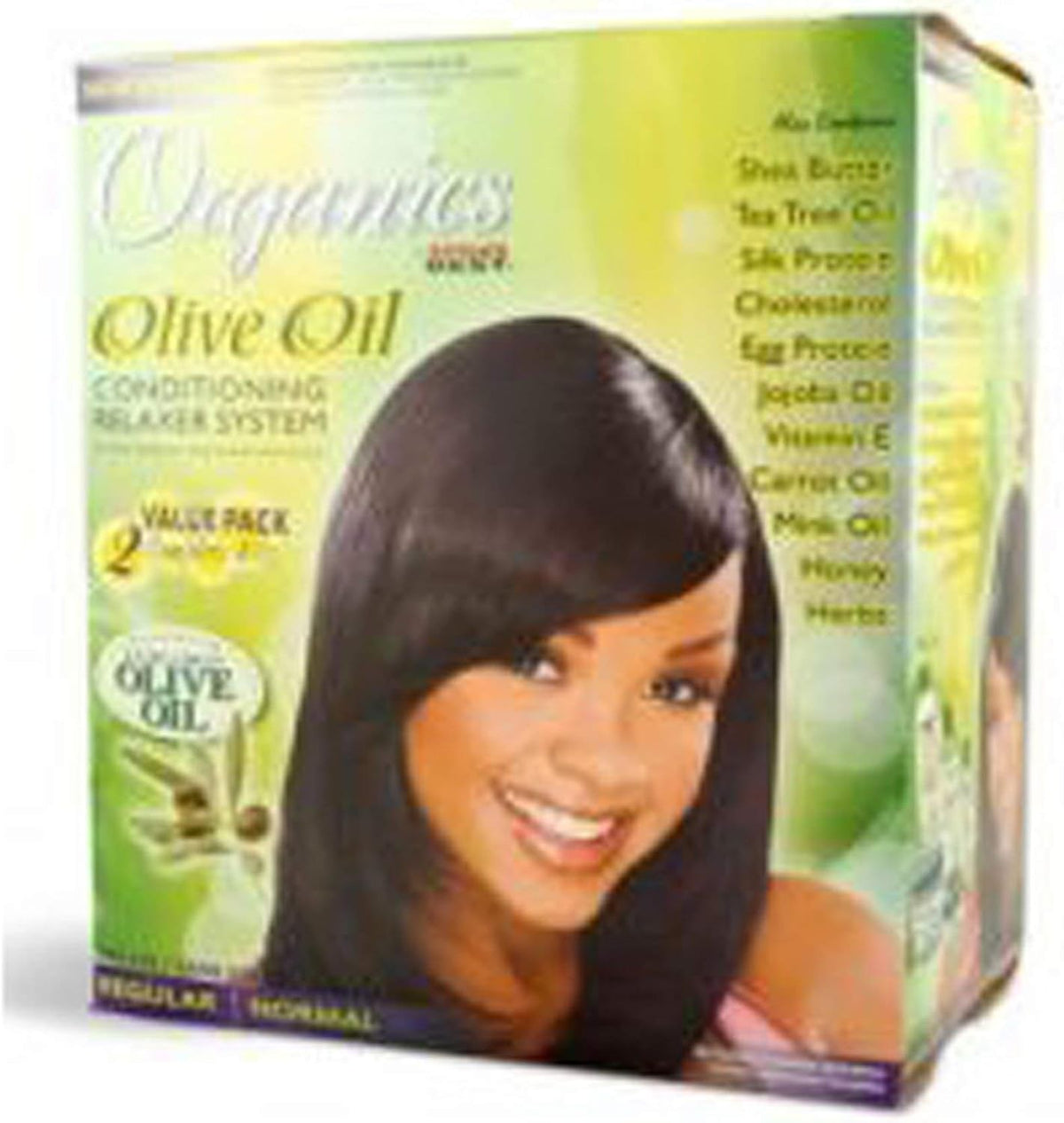 Sistema de alisado acondicionador con aceite de oliva orgánico Africa's Best, paquete económico