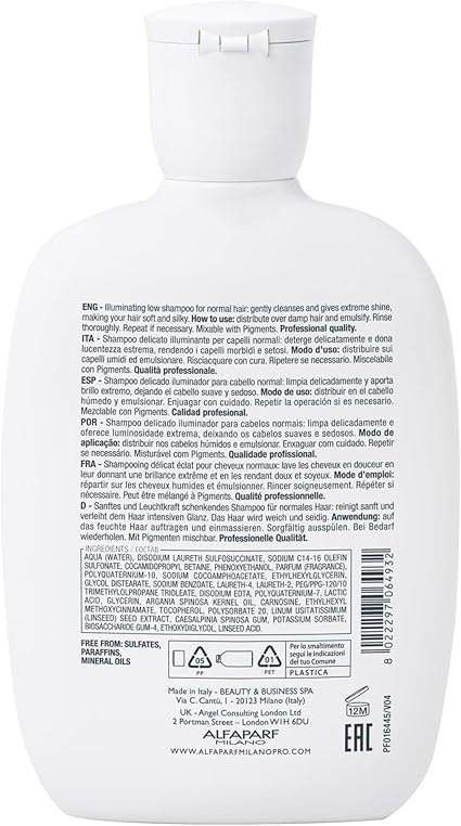 Alfaparf Milano Semi Di Lino Diamond Illuminating Low Shampoo 250ml - shampoo