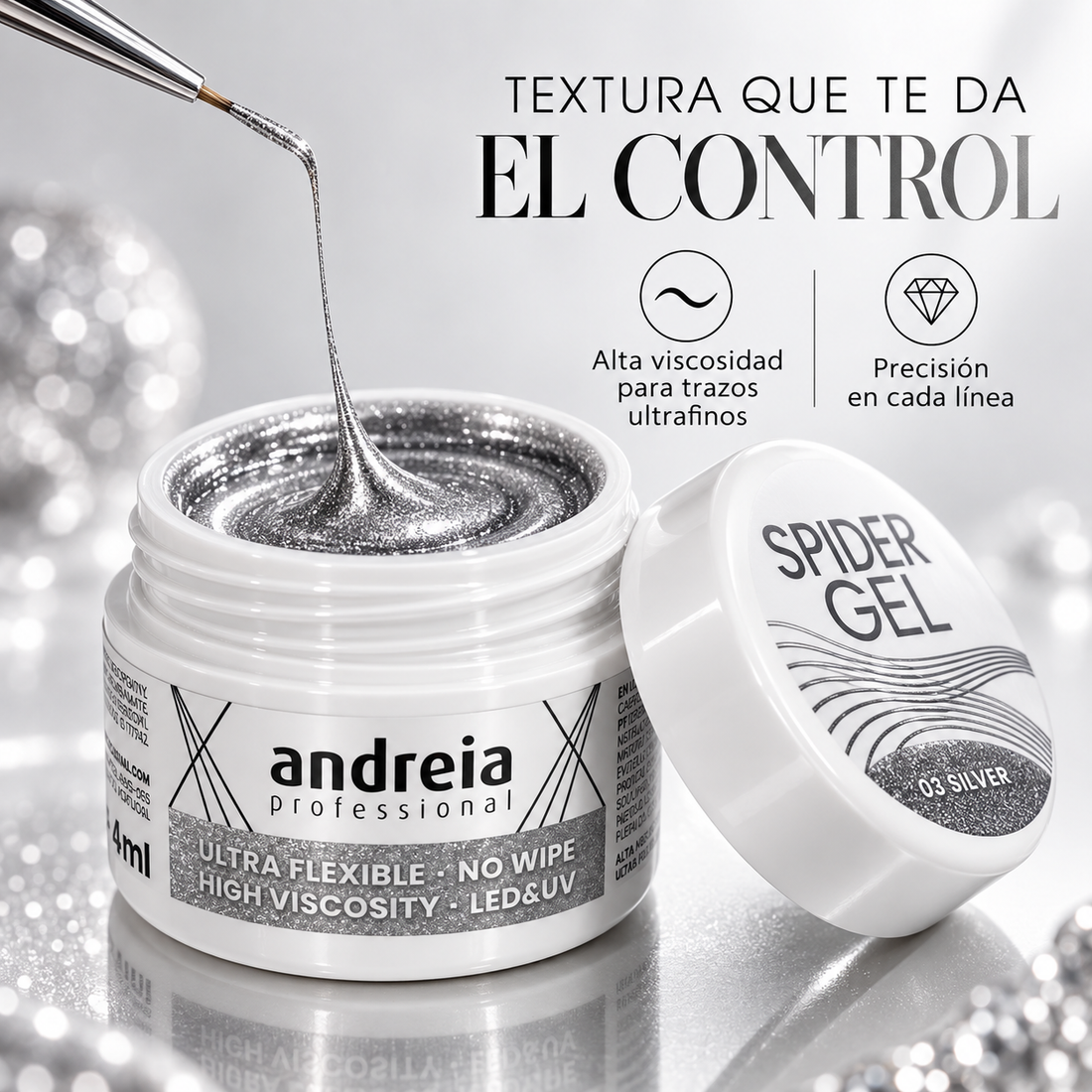 Andreia Professional – Gel para Nail Art Spider Gel de Alta Viscosidad 4 ml