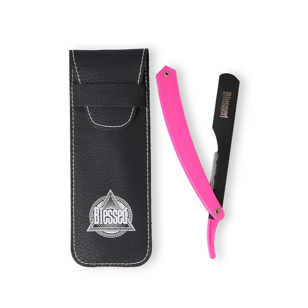 Blessed – Navaja de Carril Profesional para Perfilados con Mango Rosa o  Neón Negro y Amarillo , 1 Unidad con Estuche