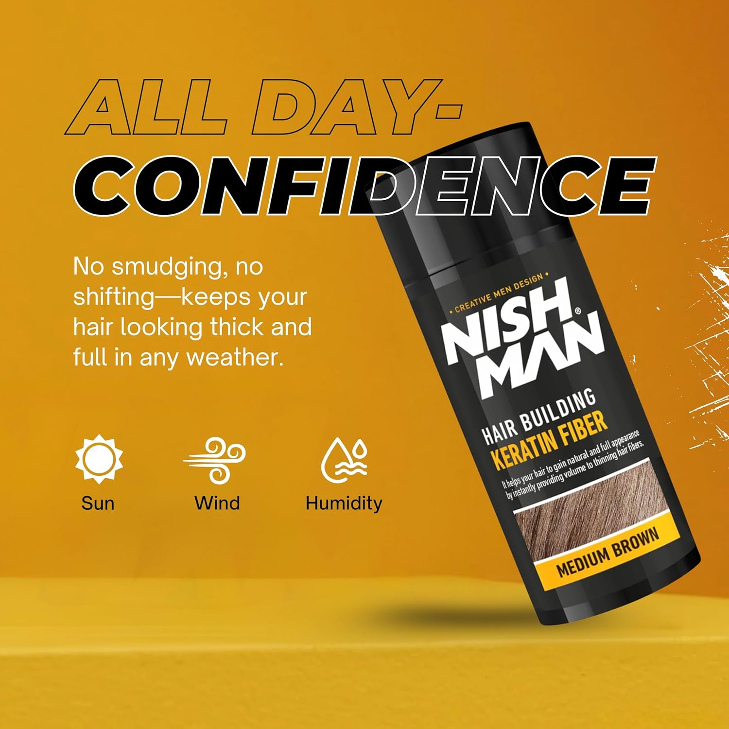 NISHMAN Hair Building Keratin Fiber - Marrón Medio 21g