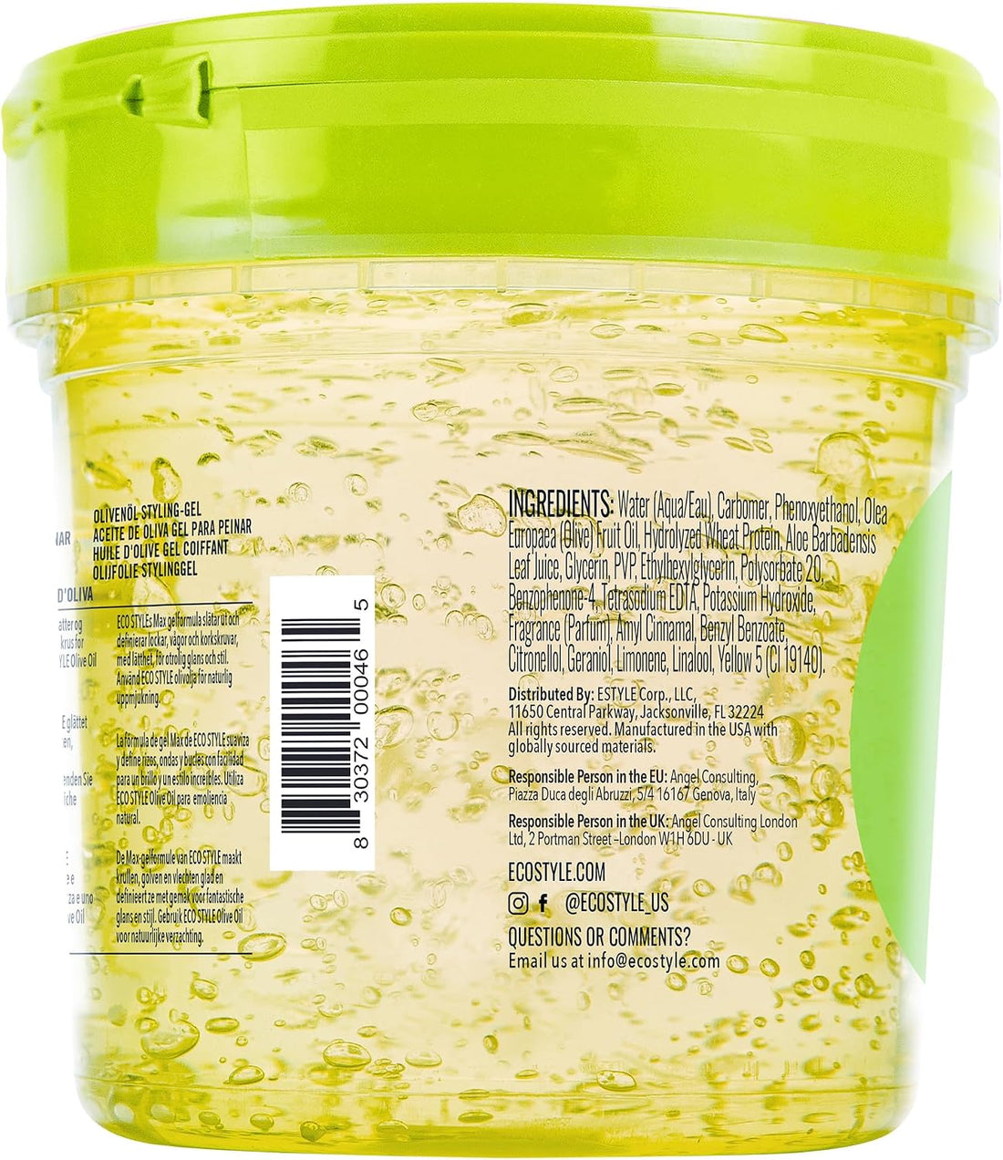 Eco Style – Gel de Peinado para Rizos con Fijación Máxima 2,36 kg