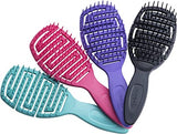Kit con 4 Cepillos de pelo antiestático MAYA DOMPEL - 4 colores rosa, verde, negro y verde - desenredante cabello rizado - MADE IN BRAZIL