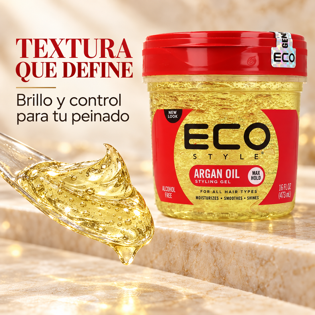 Eco Style – Gel fijador para cabello con argán 473 ml