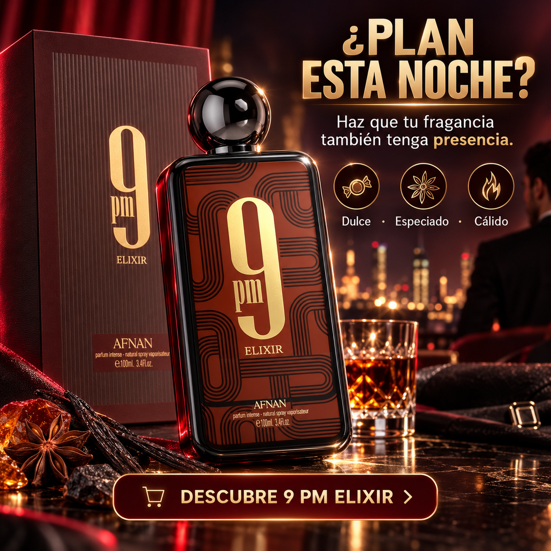 Afnan – Perfume Masculino Nocturno 9 PM Elixir 100ml