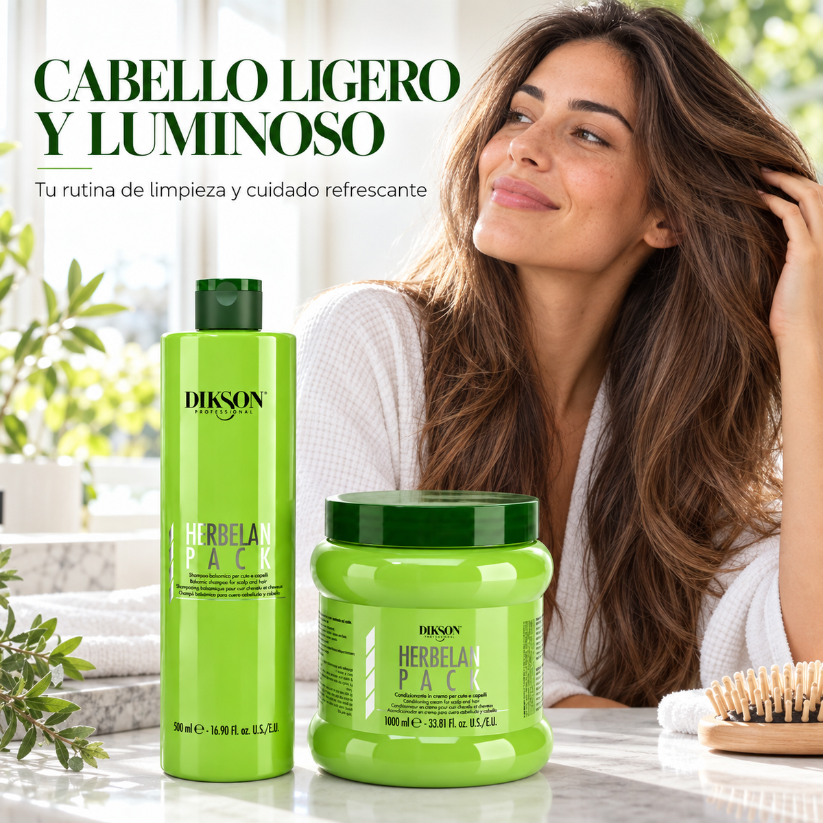 Dikson HerbelanPack – Dúo champú y acondicionador refrescante 500 ml + 1000 ml