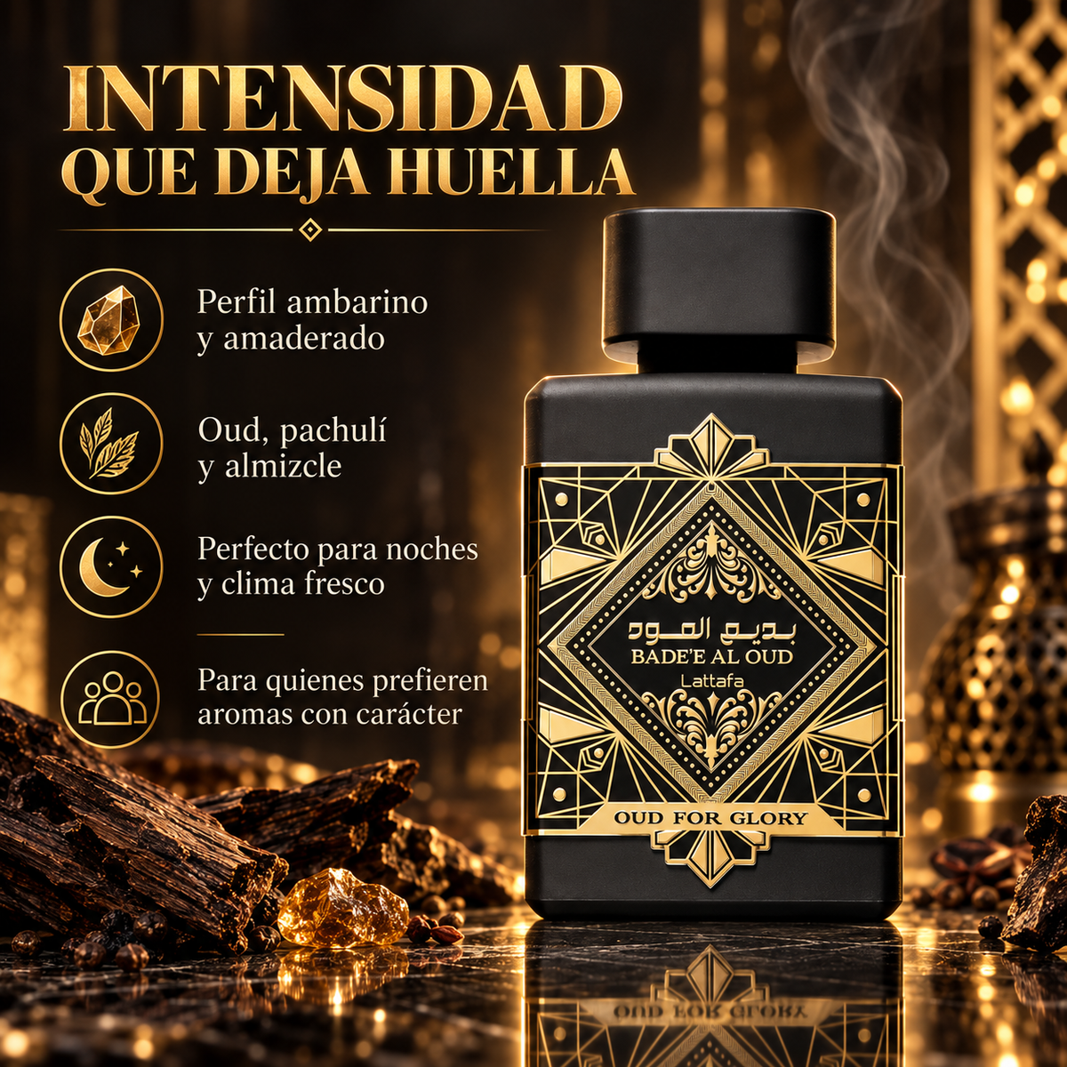 Lattafa – Perfume Unisex de Oud Bade'e Al Oud (Oud for Glory) 100 ml