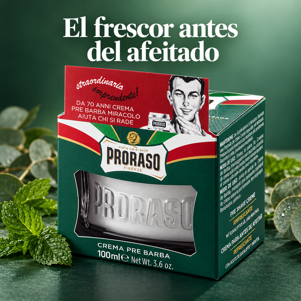 Proraso – Crema pre afeitado refrescante con mentol y eucalipto 100 ml