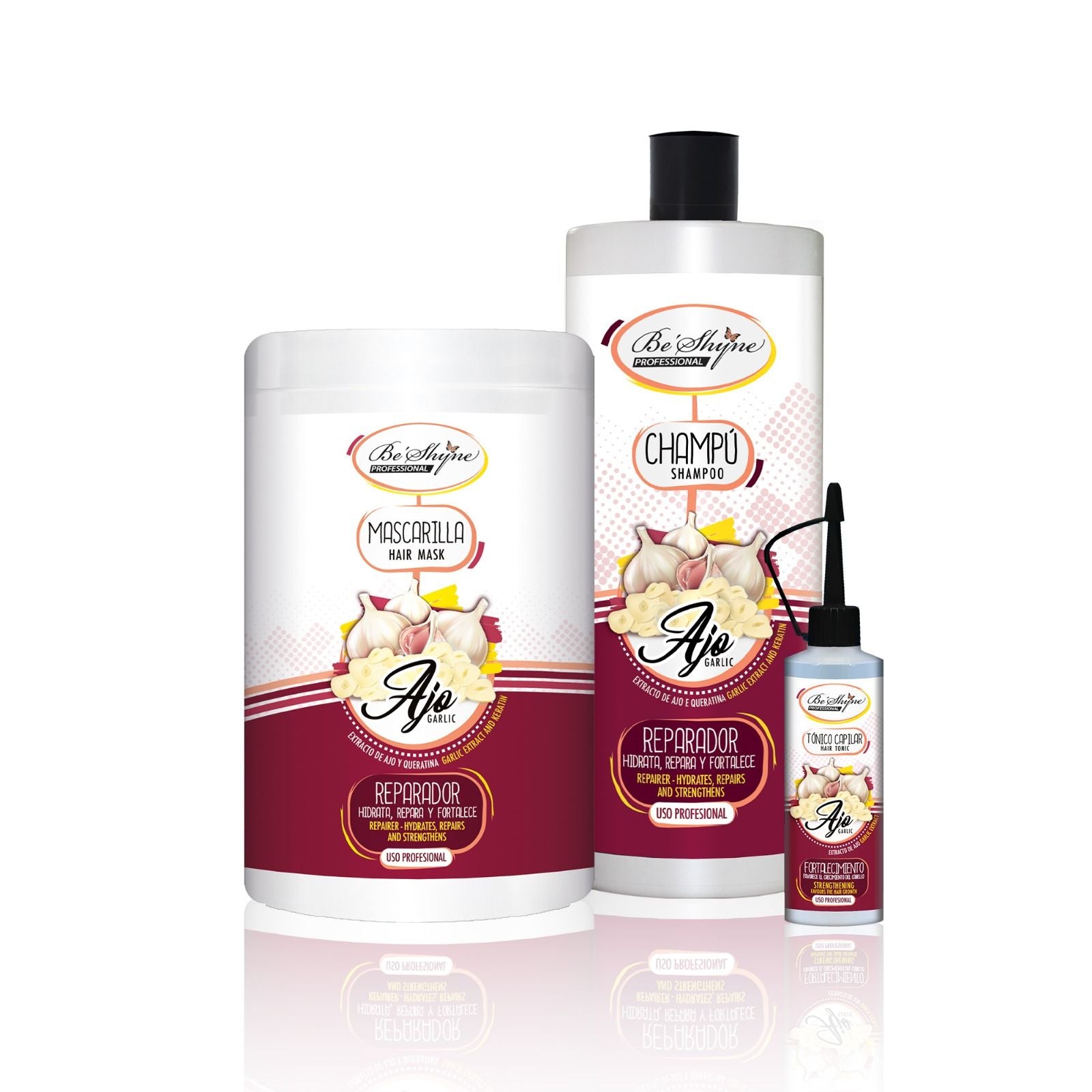 Beshyne Mascarilla de Ajo Reparadora para Cabello Dañado y Quebradizo con Extracto Vegetal y Queratina 1K