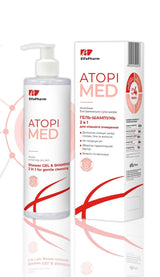 ELFA PHARM Atopi Med Gel-champú 2 en 1 para la limpieza de la piel atópica y extremadamente seca de bebés, niños y adultos 400 ml