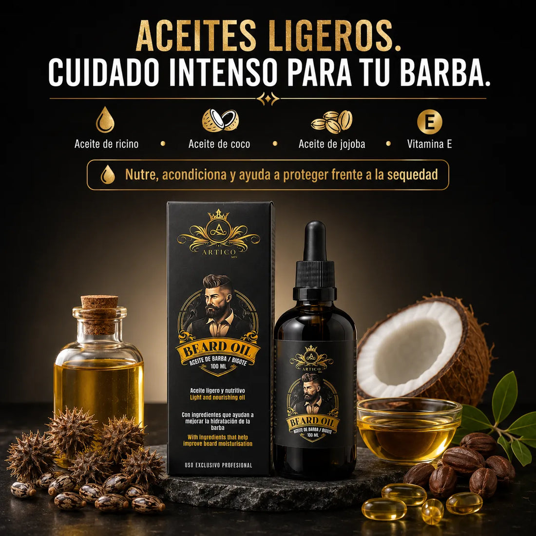 Ártico Men® – Aceite para la Barba Hidratante de Uso Diario 100ml