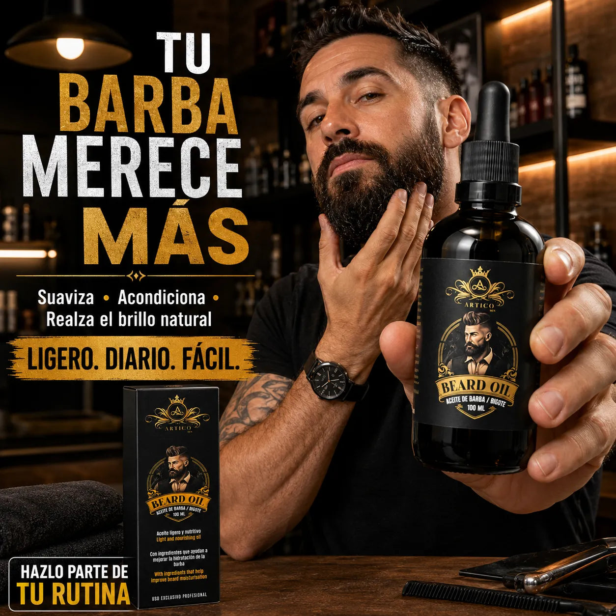 Ártico Men® – Aceite para la Barba Hidratante de Uso Diario 100ml
