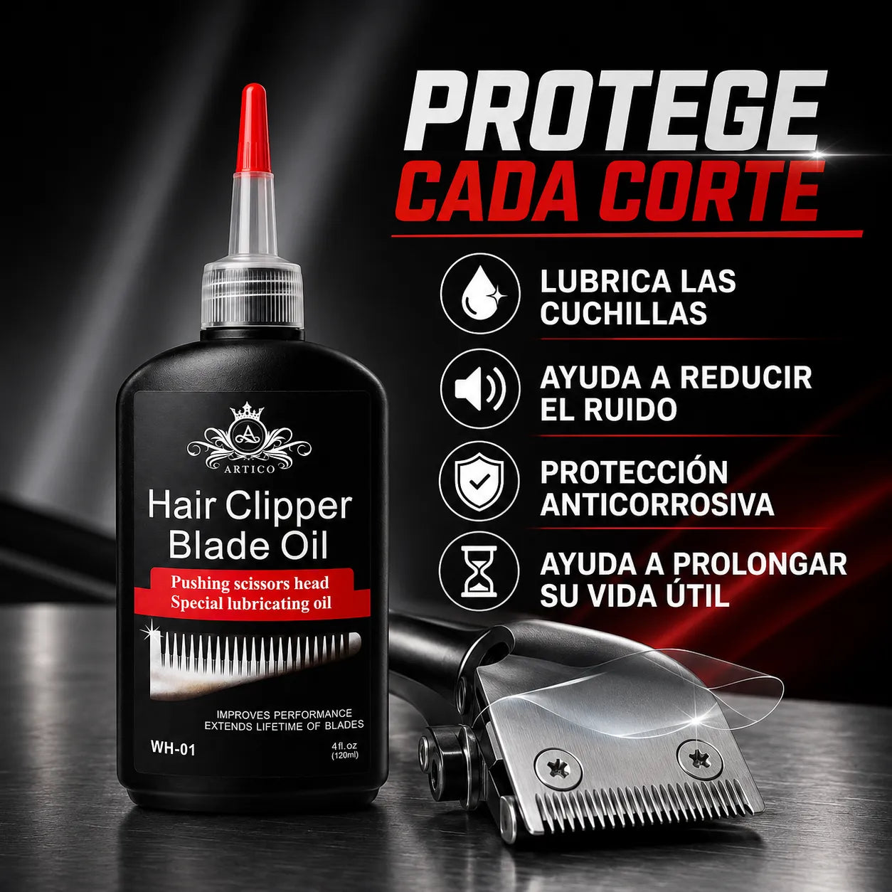 Ártico Men – Aceite para Cuchillas de Cortapelos Lubricante y Antióxido 120 ml