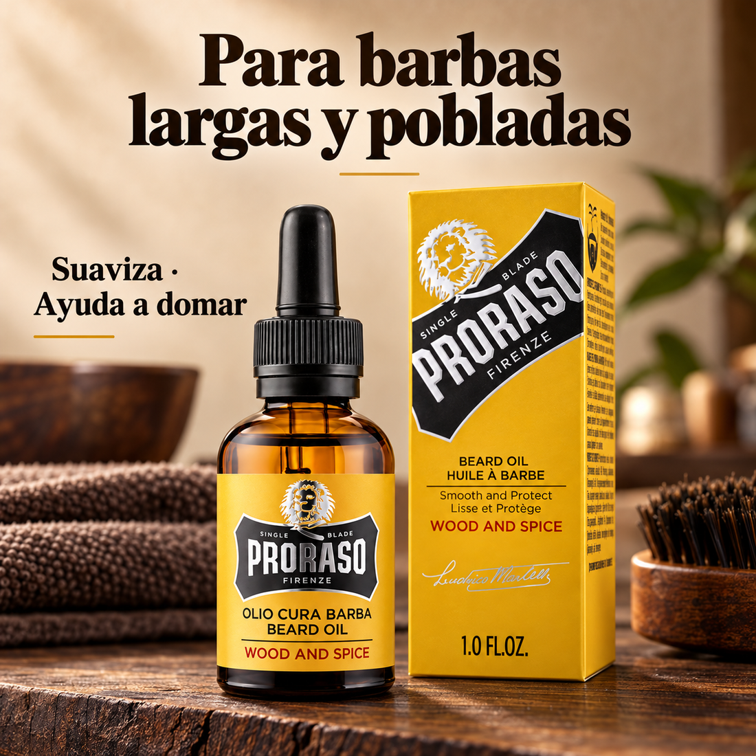 Proraso – Aceite para barba Wood & Spice suavizante 30 ml