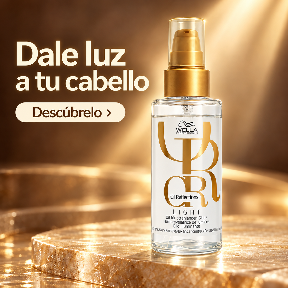 Wella Professionals – Aceite capilar ligero Oil Reflections Light para cabello fino a medio 100 ml