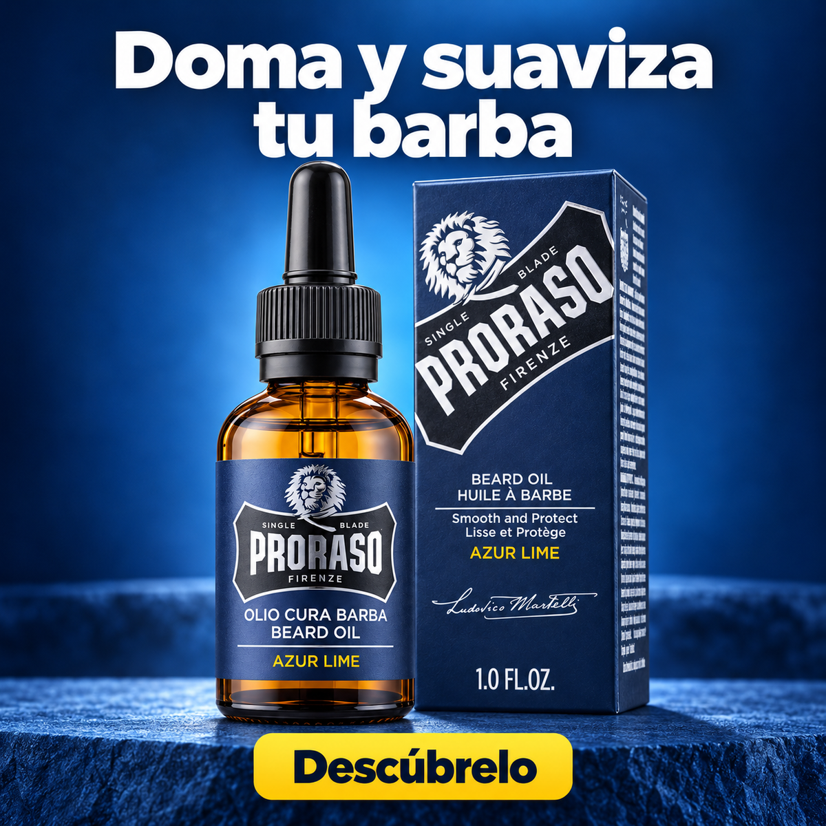 Proraso – Aceite de barba Azur Lime para barba larga y gruesa 30 ml