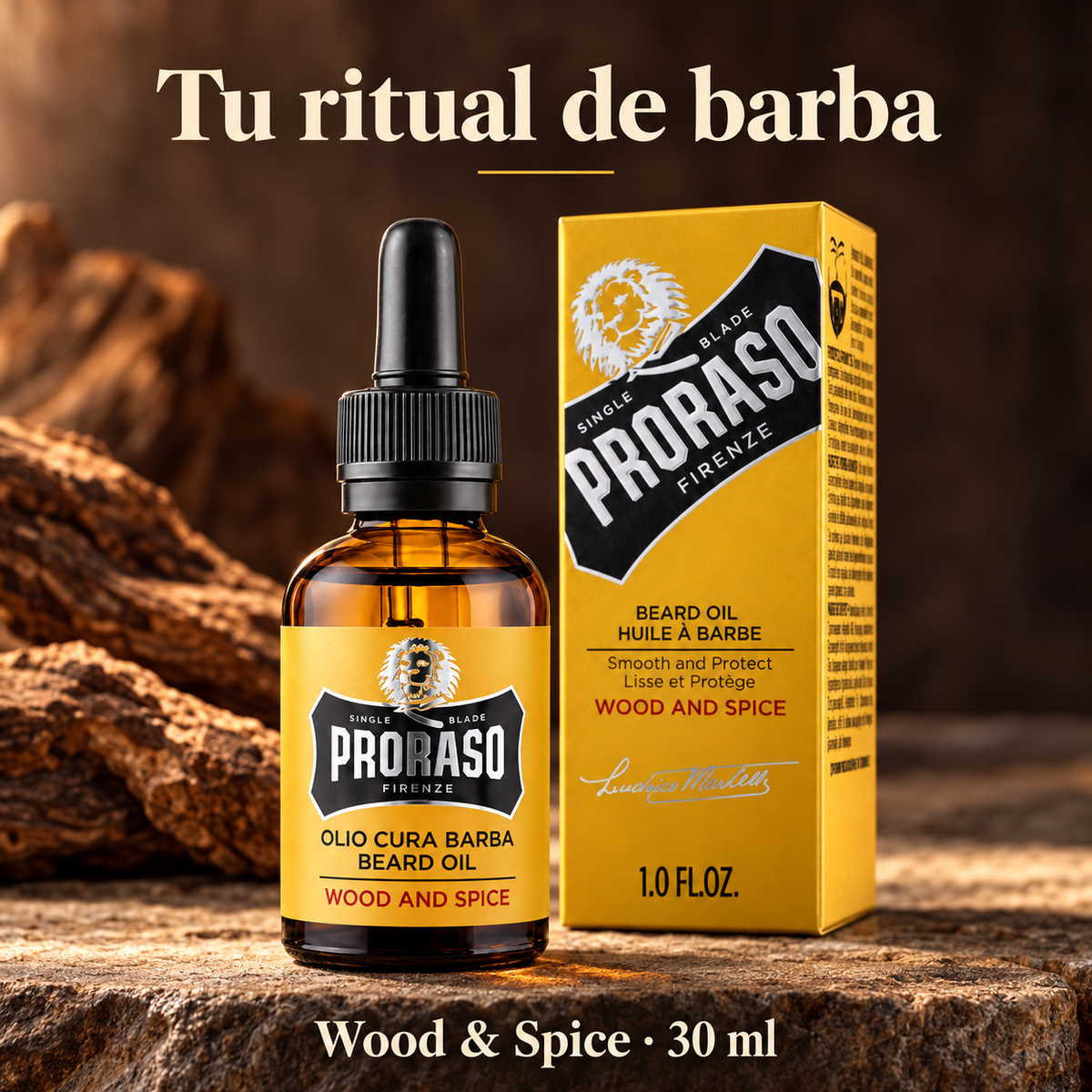 Proraso – Aceite para barba Wood & Spice suavizante 30 ml
