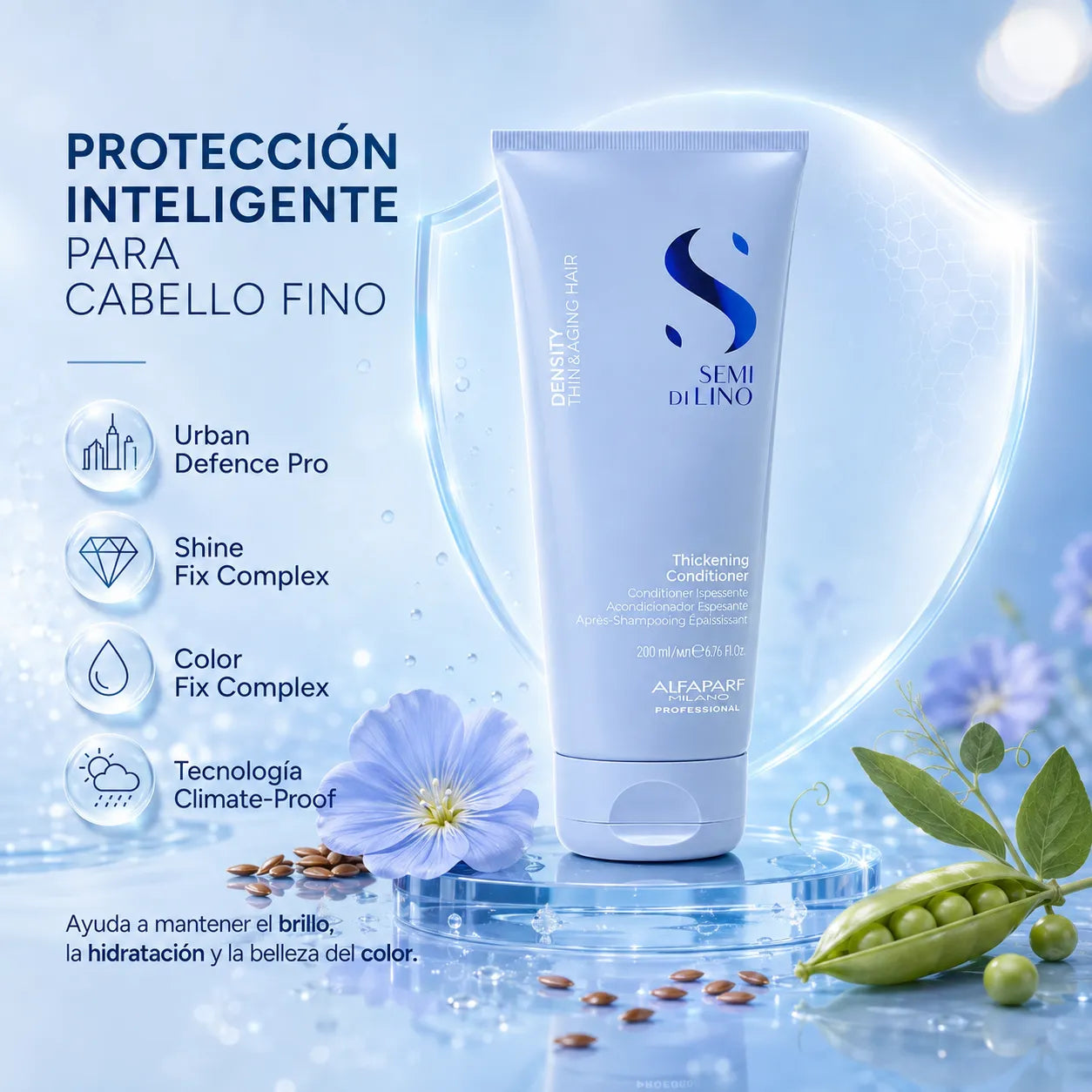 Alfaparf  Semi Di Lino – Acondicionador Espesante para Cabello Fino y Maduro 200/1000 ml