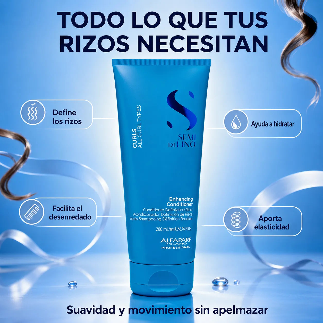 Alfaparf Semi di Lino – Acondicionador para cabello rizado definidor 200ml