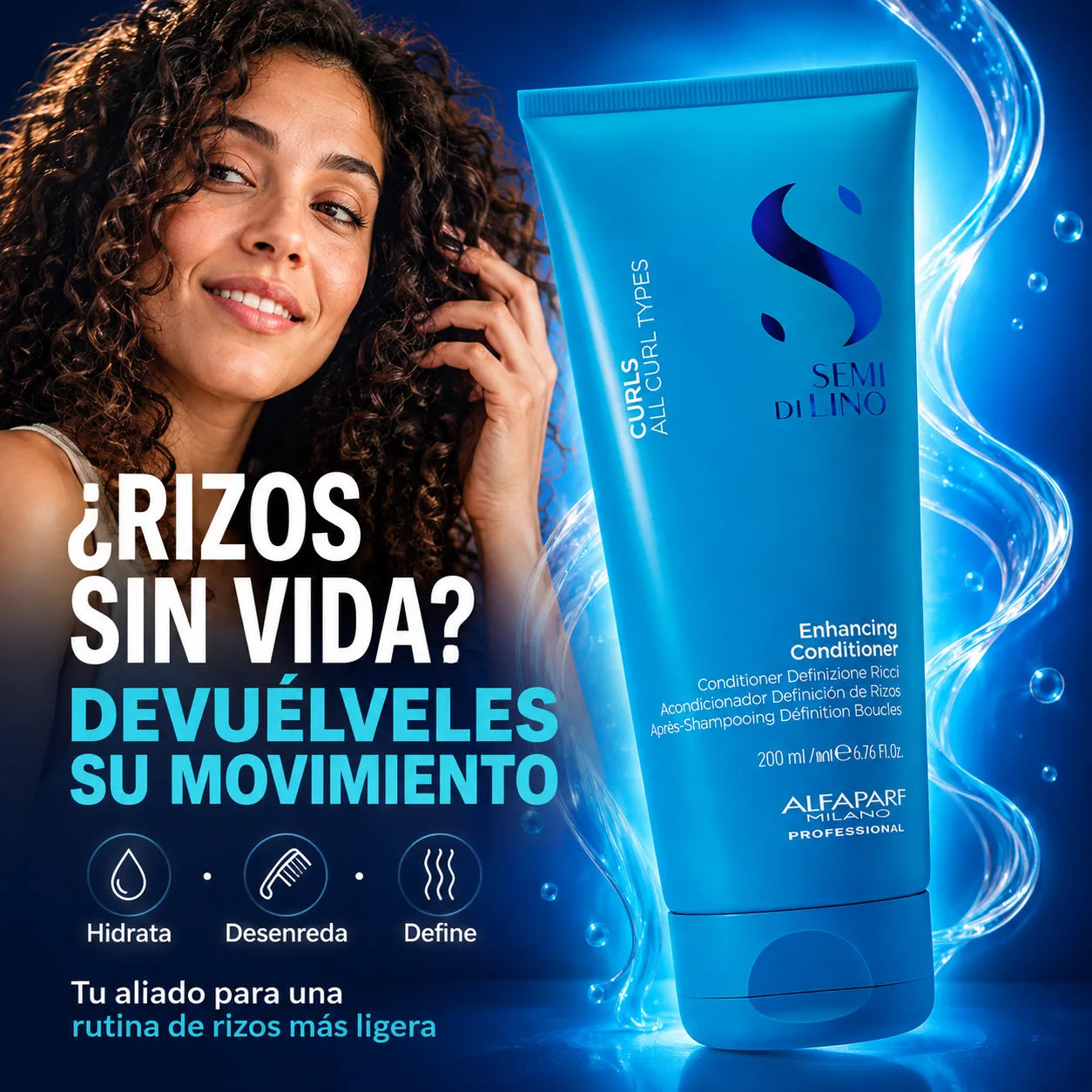 Alfaparf Semi di Lino – Acondicionador para cabello rizado definidor 200ml