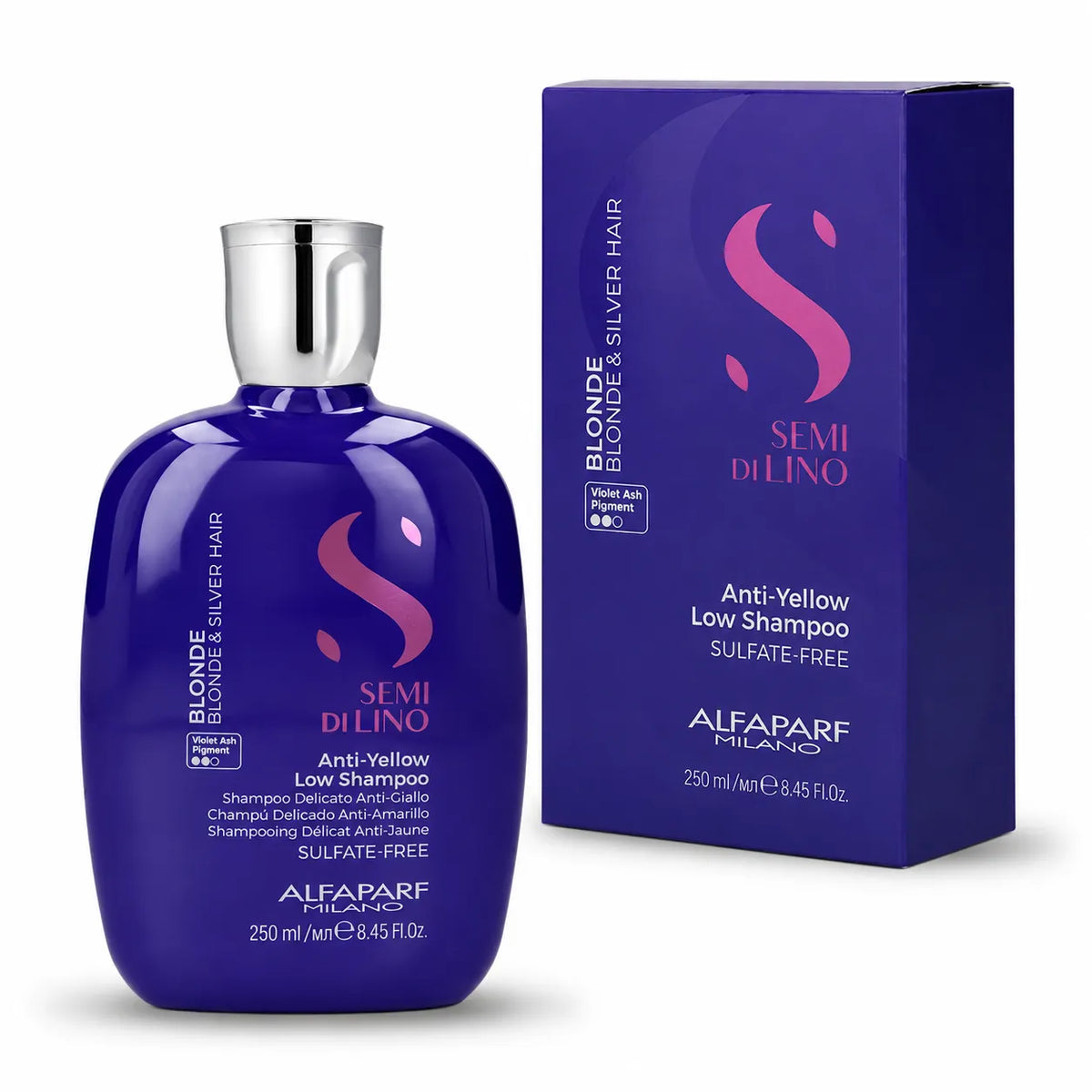 Alfaparf Milano – Champú antiamarillo para cabello rubio y plateado 250/1000 ml