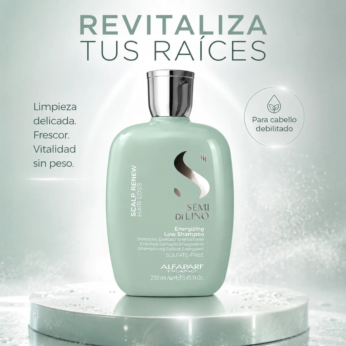 ALFAPARF Semi di Lino – Champú energizante para cabellos debilitados 250 ml y 1000 ml