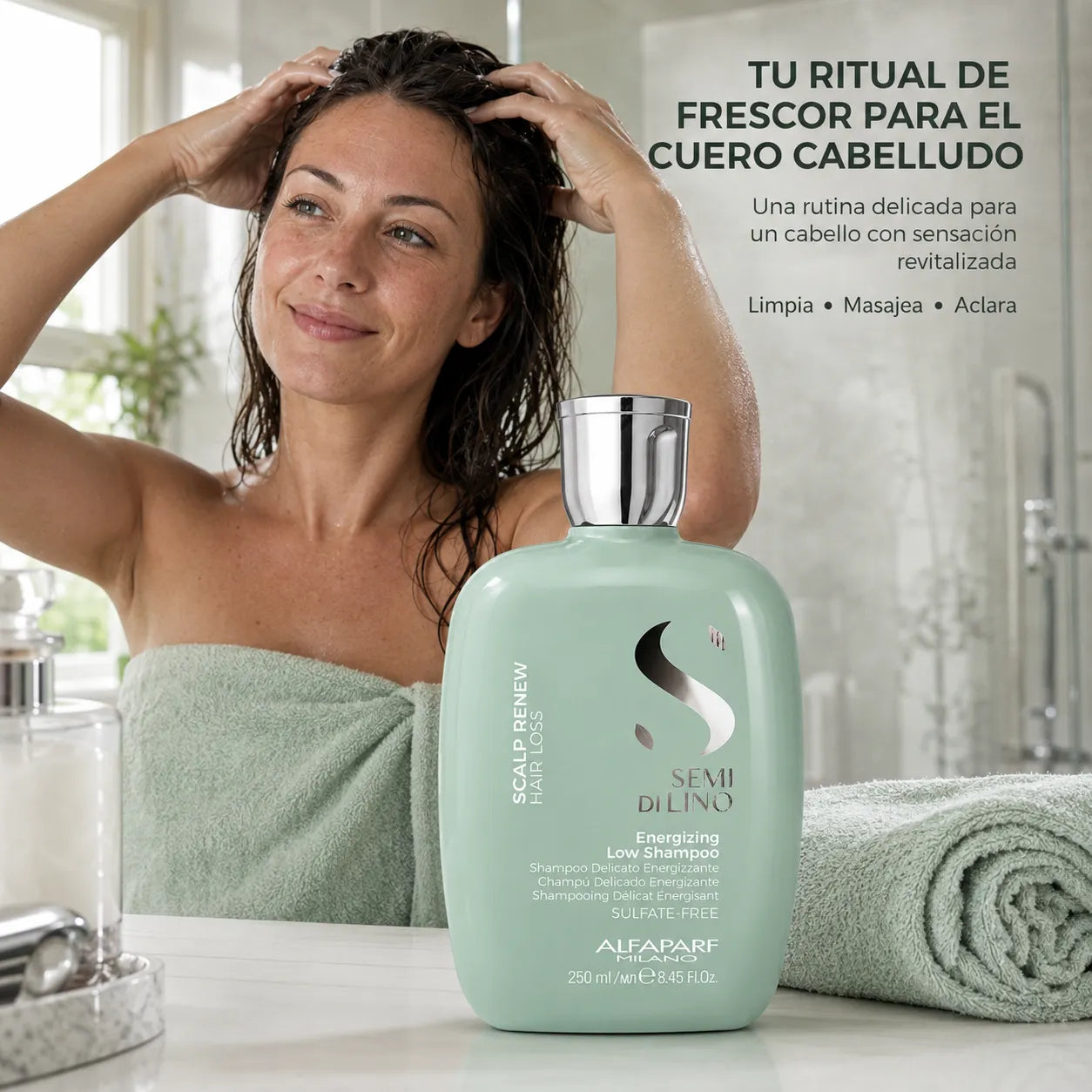 ALFAPARF Semi di Lino – Champú energizante para cabellos debilitados 250 ml y 1000 ml