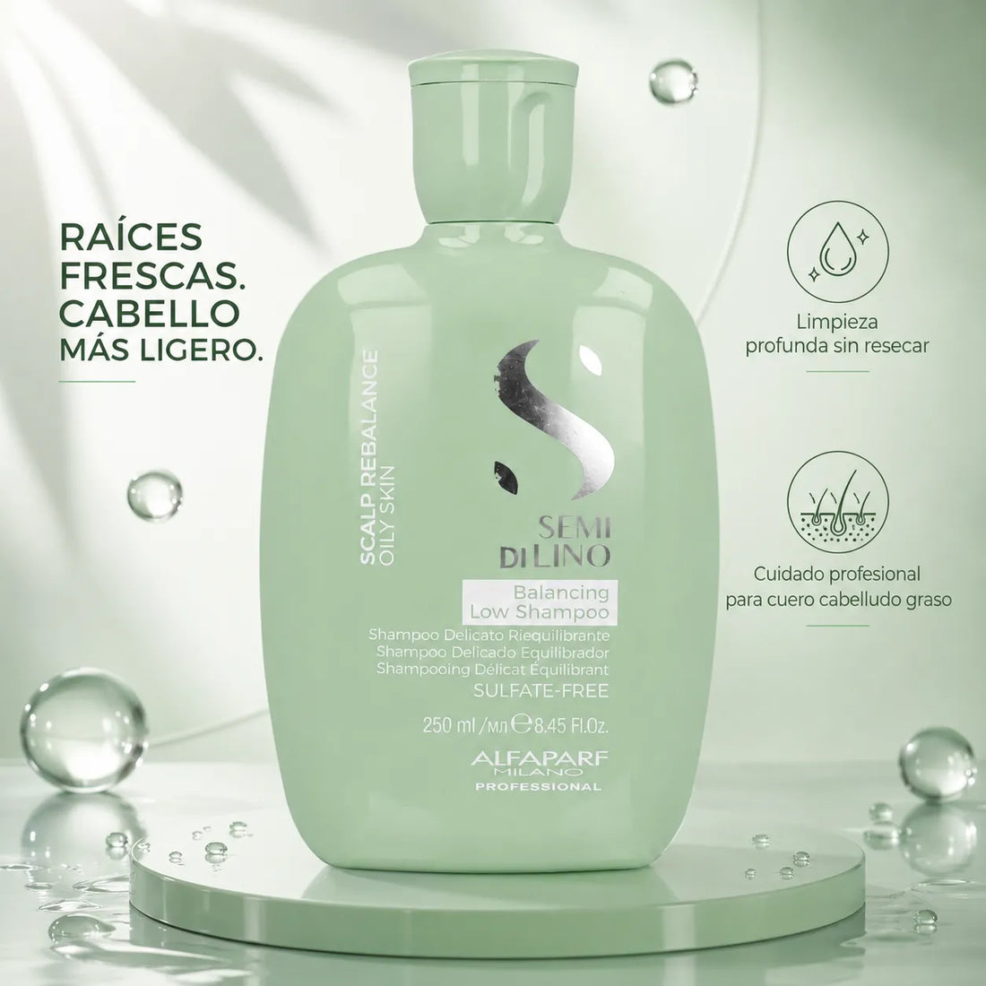 Alfaparf Semi Di Lino – Champú para Cuero Cabelludo Graso Equilibrante 250 ml