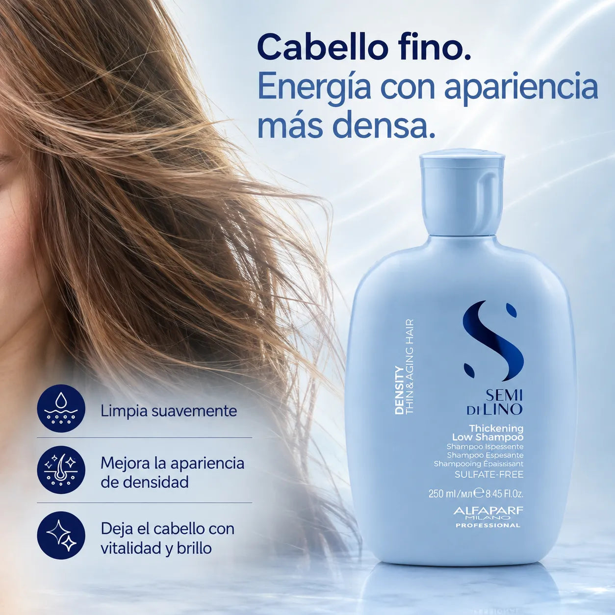 Alfaparf Semi Di Lino – Champú para Cabello Fino con Efecto Densidad 250ml