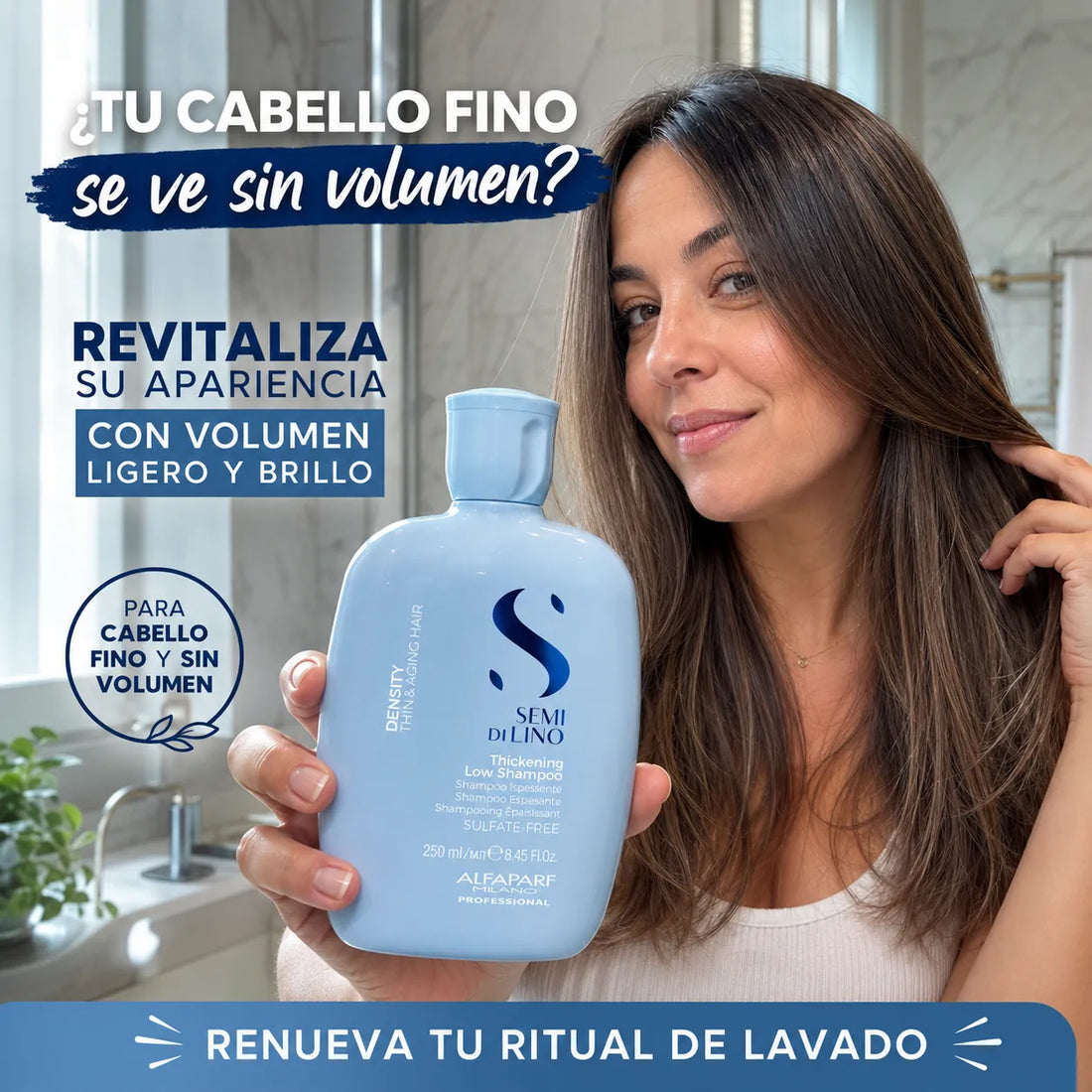 Alfaparf Semi Di Lino – Champú para Cabello Fino con Efecto Densidad 250ml