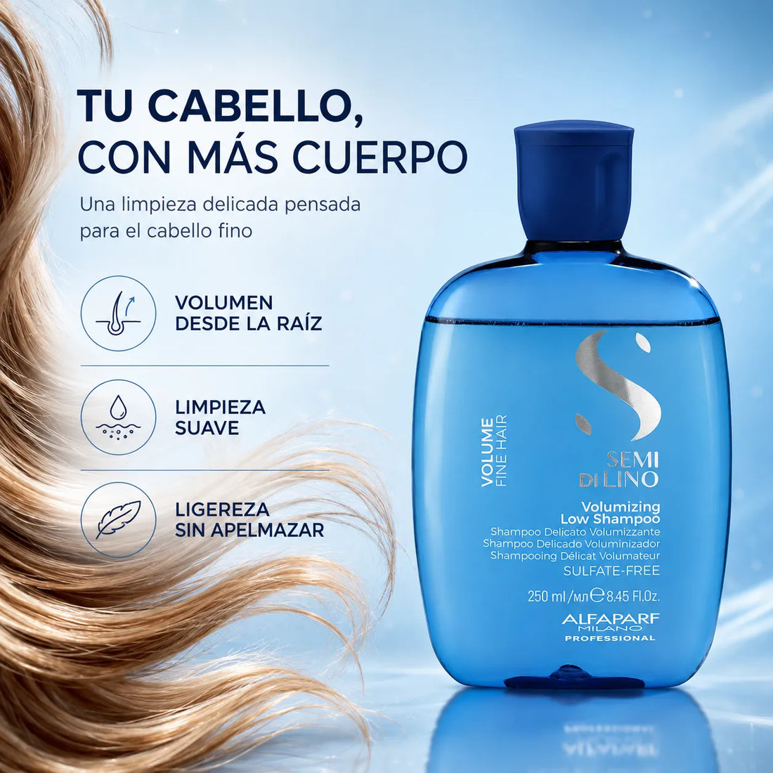 Alfaparf Milano – Semi di Lino Volume Champô Volumizador para Cabelos Finos 250 ml