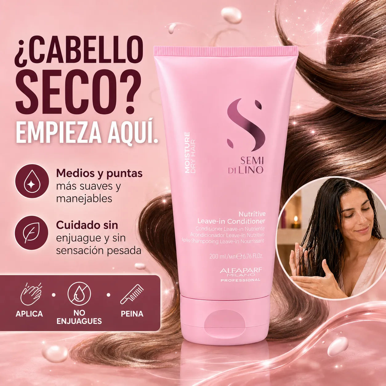 Alfaparf – Acondicionador nutritivo sin enjuague para cabello seco 200 ml / 1000 ml