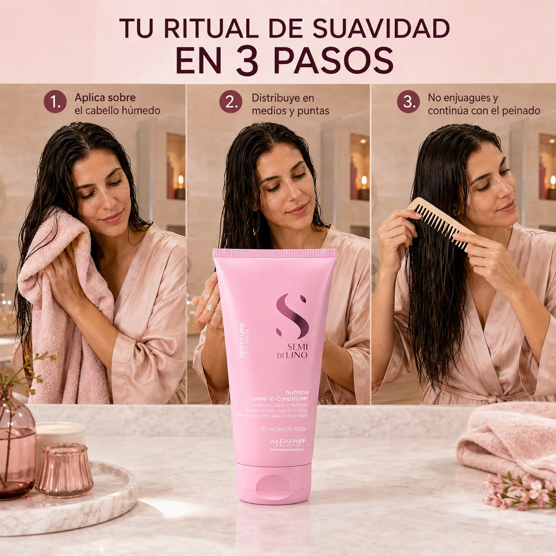 Alfaparf – Acondicionador nutritivo sin enjuague para cabello seco 200 ml / 1000 ml