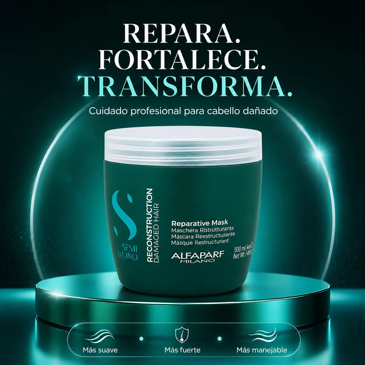 Alfaparf Semi Di Lino – Mascarilla para Cabello Dañado Reparadora 500 ml