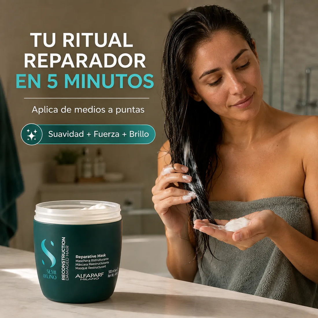 Alfaparf Semi Di Lino – Mascarilla para Cabello Dañado Reparadora 500 ml