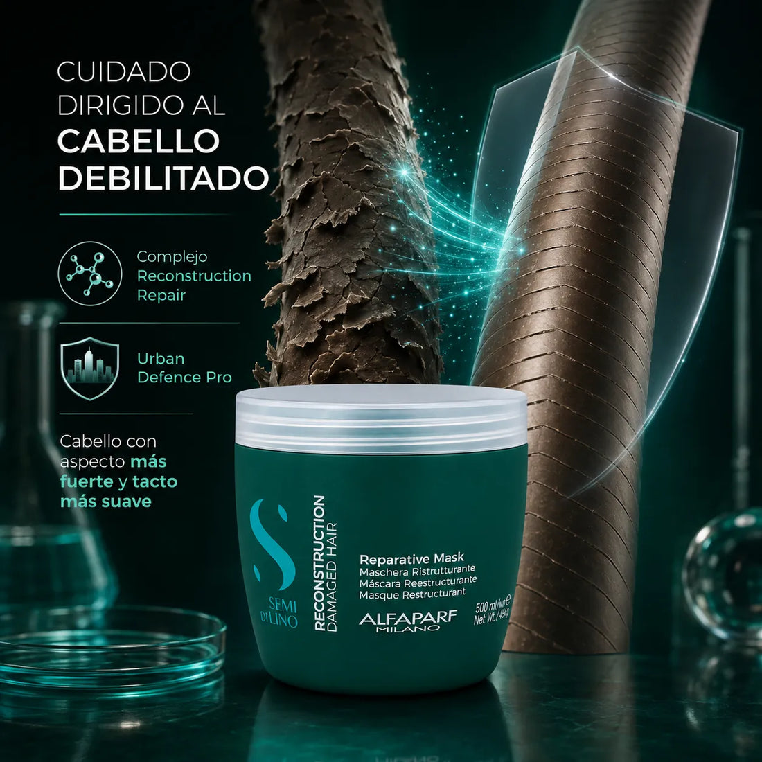 Alfaparf Semi Di Lino – Mascarilla para Cabello Dañado Reparadora 500 ml