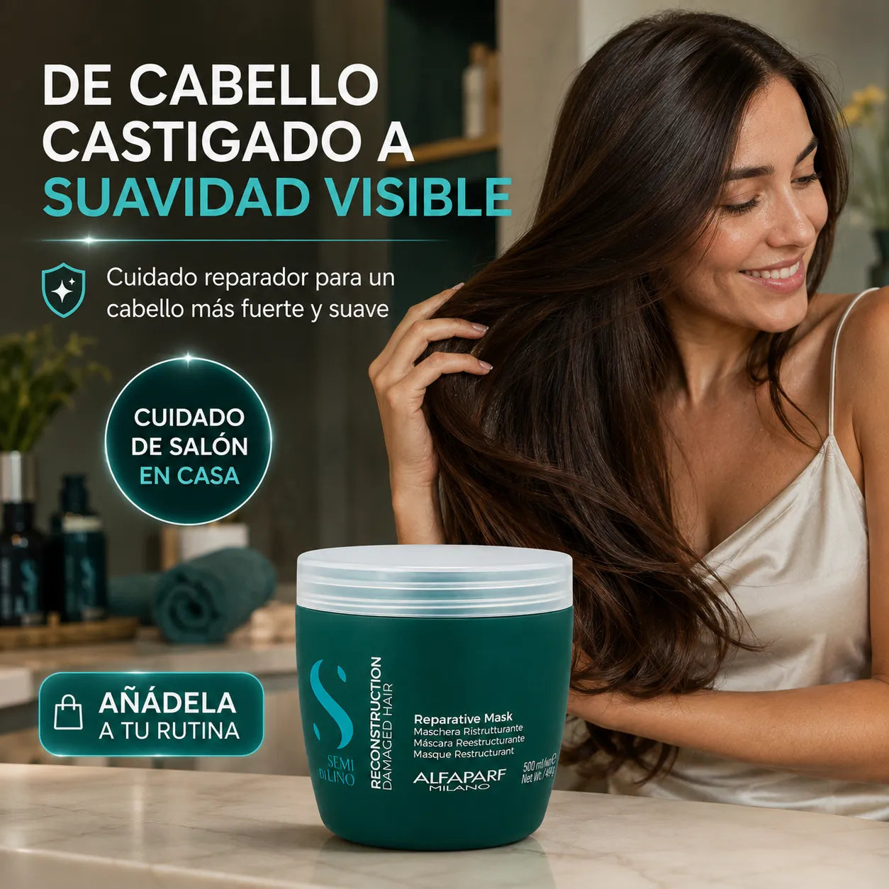 Alfaparf Semi Di Lino – Mascarilla para Cabello Dañado Reparadora 500 ml