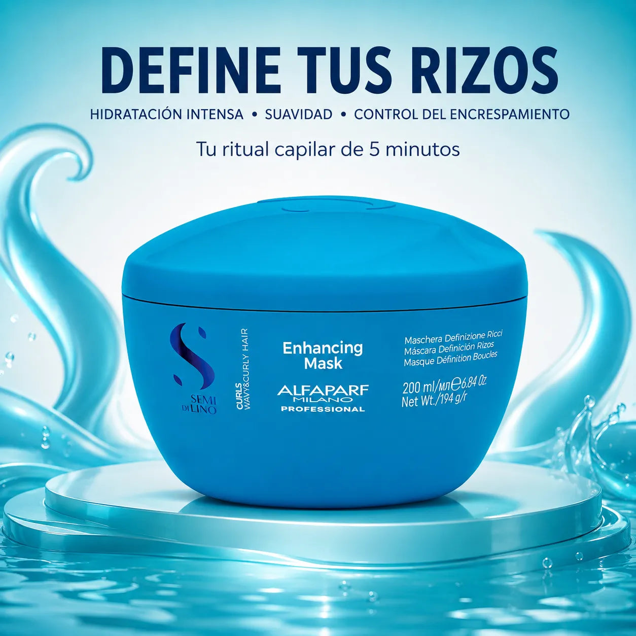 ALFAPARF – Mascarilla para Cabello Rizado de Definición e Hidratación 200 ml / 500 ml