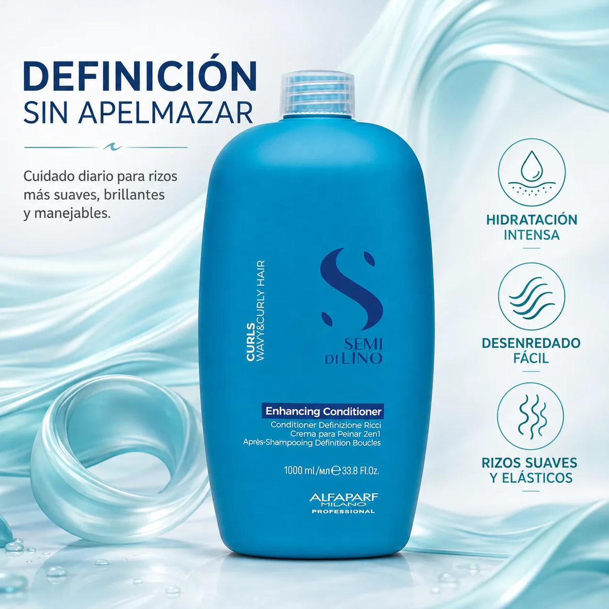 Alfaparf Milano Semi Di Lino Curls – Amaciador para cabelo encaracolado 1000 ml