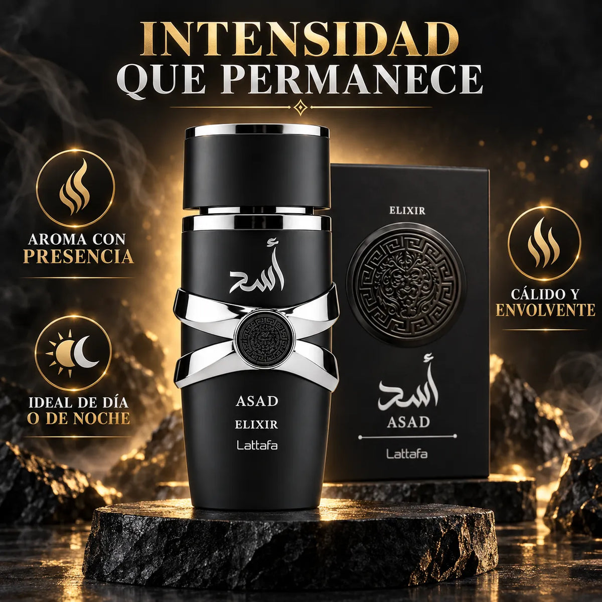 Lattafa – Perfume Árabe para Homem Asad Elixir de Longa Duração 100 ml + Atomizador 5 ml