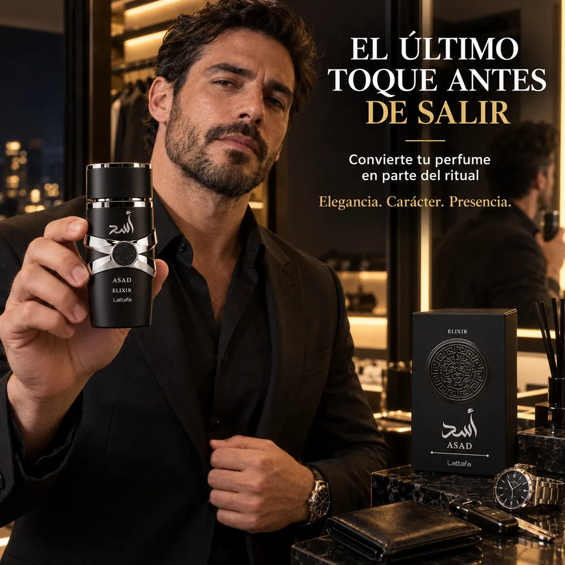 Lattafa – Perfume Árabe para Homem Asad Elixir de Longa Duração 100 ml + Atomizador 5 ml