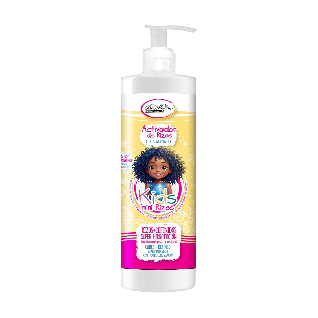 Be´Shyne®, Kit Rizos + Definidos, Mascarilla 1 kg, Champú, Activador de rizos y Spray desenredante.