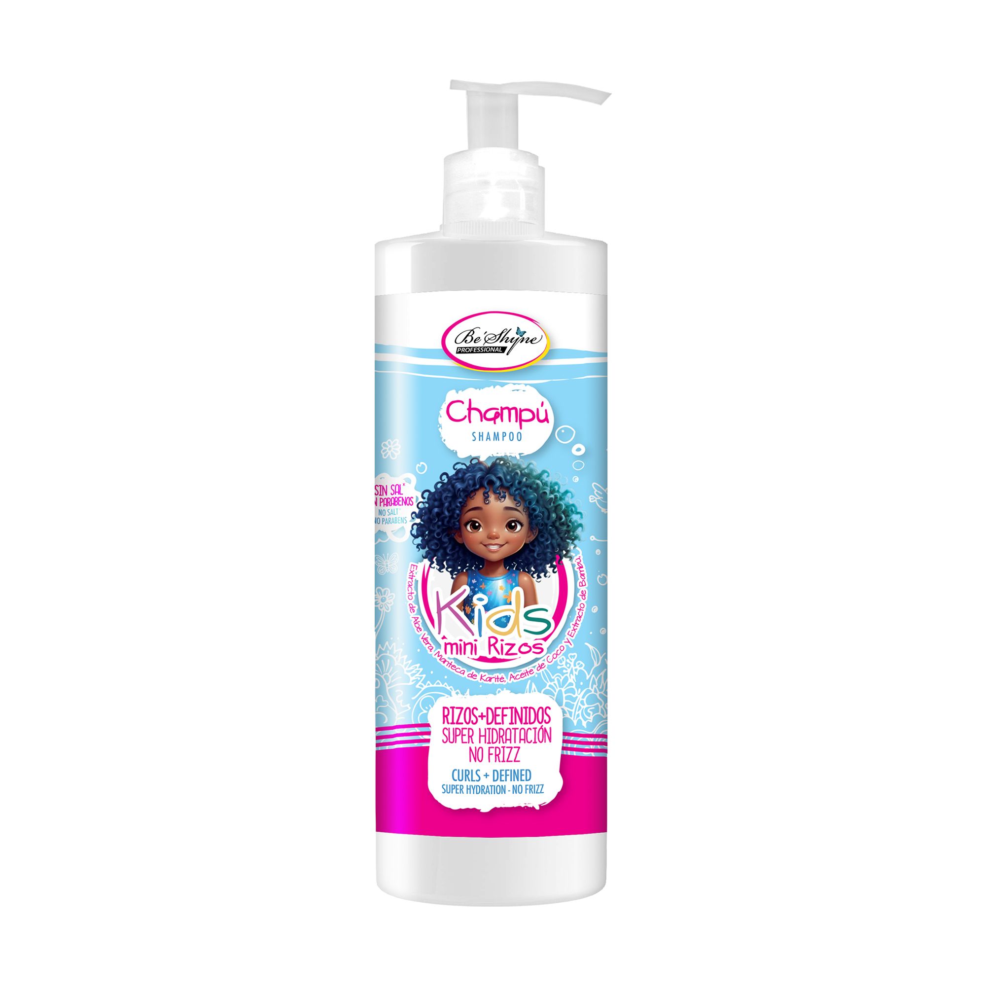 Be´Shyne®, Kit Rizos + Definidos, Mascarilla 1 kg, Champú, Activador de rizos y Spray desenredante.