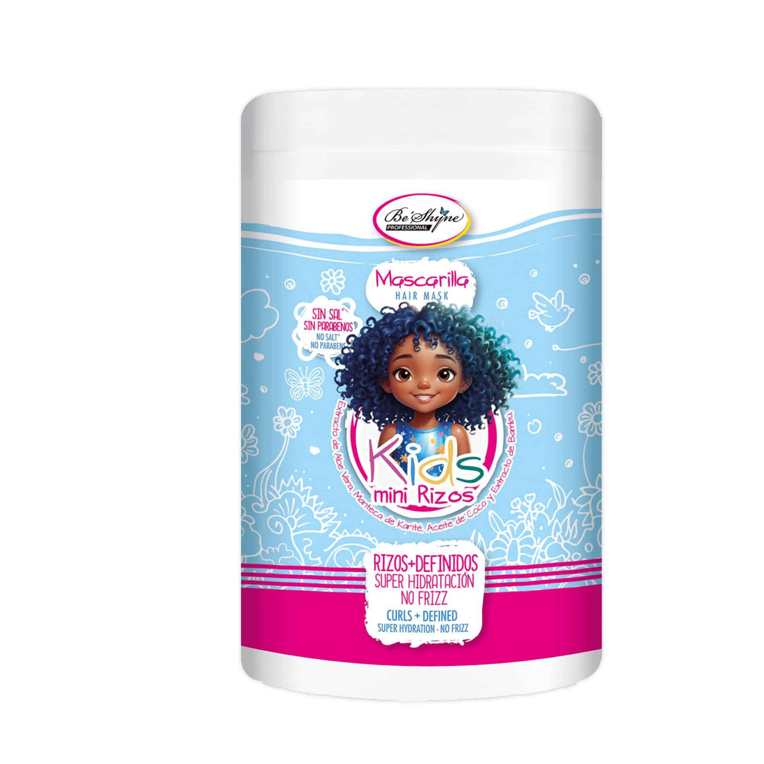 Be´Shyne®, Kit Rizos + Definidos, Mascarilla 1 kg, Champú, Activador de rizos y Spray desenredante.