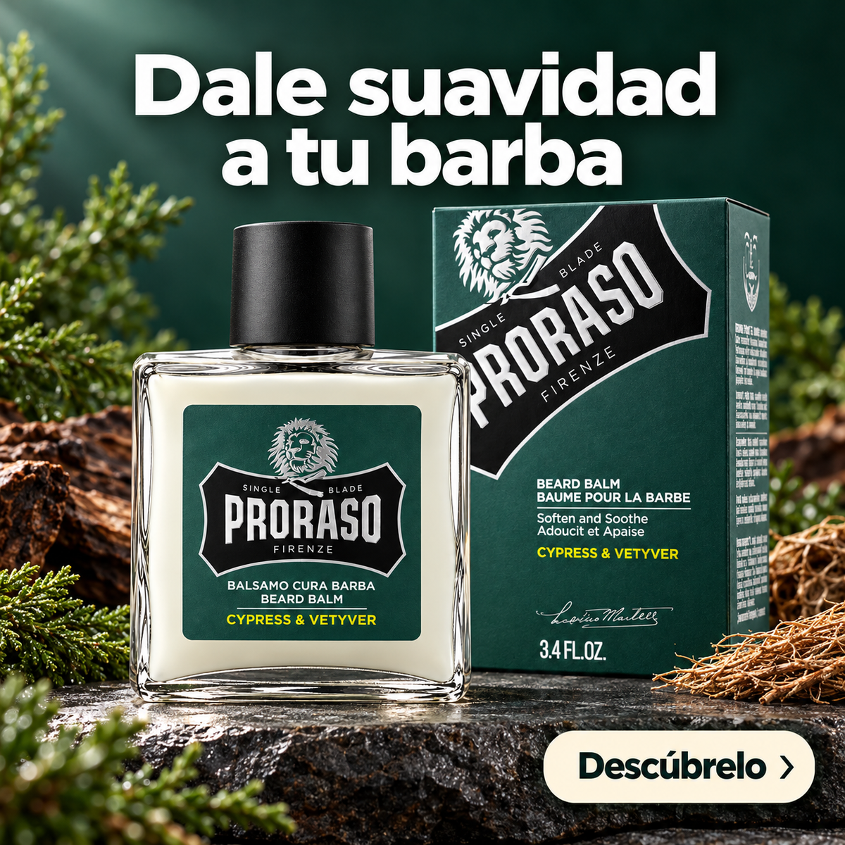 Proraso – Bálsamo para barba suavizante Cypress & Vetyver 100 ml